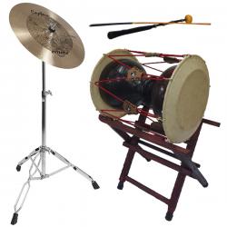 HM 고급 카슈 브러쉬 장구 1자7치+오메테 Captain 장구심벌 세트 가방,받침대,열채,궁채,스틱 포함