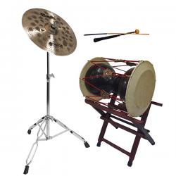 HM 고급 카슈 브러쉬 장구 1자7치+오메테 Blazars 장구심벌 세트 가방,받침대,열채,궁채,스틱 포함