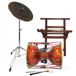 HM 고급 황색 브러쉬 장구 1자7치+오메테 Energy 장구심벌 세트 가방,받침대,열채,궁채,스틱 포함