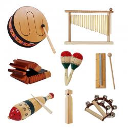 buzz 원목 리듬악기 8종세트 (텅드럼,드차임,코끼리코,기차휘슬,에너지차임,물고기귀로,마라카스,핸드방울)