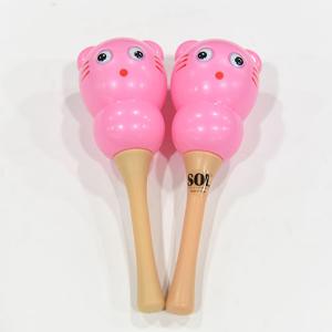 SOL 미니 고양이 마라카스 1쌍 분홍 HM-152