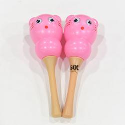 SOL 미니 고양이 마라카스 1쌍 분홍 HM-152