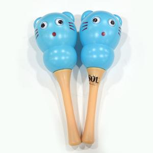 SOL 미니 고양이 마라카스 1쌍 파랑 HM-151