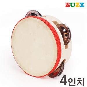 BUZZ 라인 가죽 탬버린 4인치 STH4-3