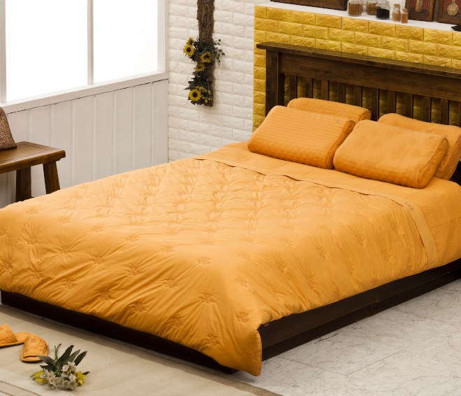 황토 누비이불커버 송이장미