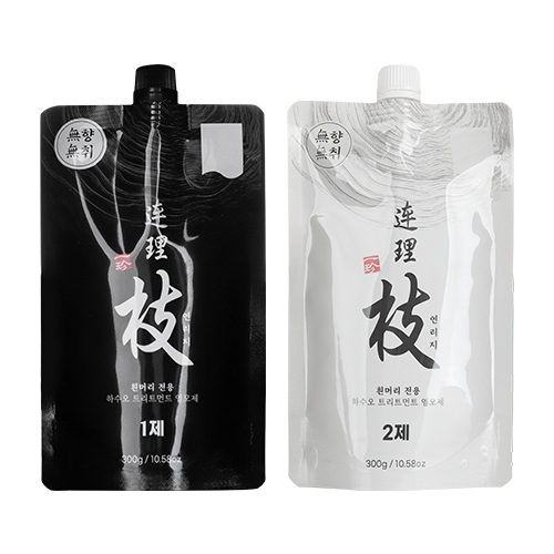 ★덤핑특가★[일진] 연리지 하수오 트리트먼트 헤어칼라 1,2제 각 300ml(4호 적갈색)