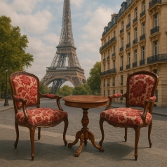 이태리 까사 850 러브체어 세트(의자2개+테이블1개)