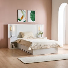 HMS - 랑제 SS침대(양쪽사이드협탁_별도)_화이트