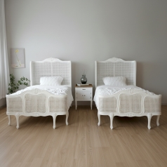 HPE - 클레어 프렌치 엔틱 라탄 침대 SS 트윈 구성