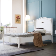 HPE - 로사 프렌치 엔틱 원목 SS 침대  (화이트)