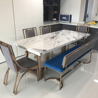 [A&X] 알마니 - 0246 천연대리석 6인식탁 [진열특별세일]