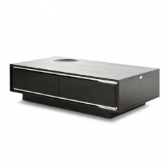 [A&X] 알마니 8315 Grand - Modern Black Crocodile Lacquer Coffee Table with Drawers[1280*725*360]