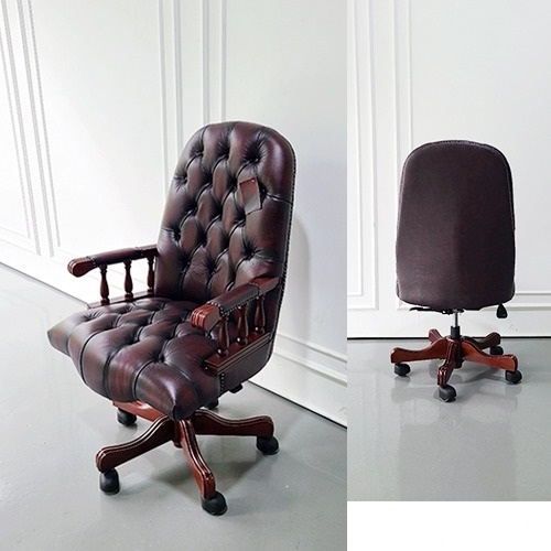 HJN - 보스턴 책상가죽의자B (와인색)