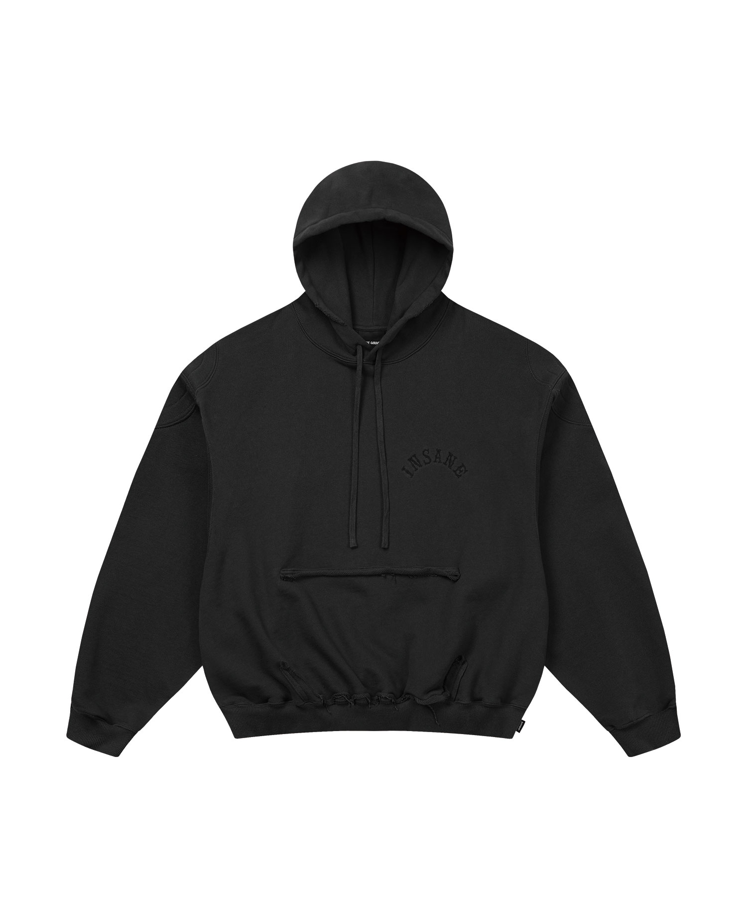 INSANE DISTRESSED HOODIE_BLACK