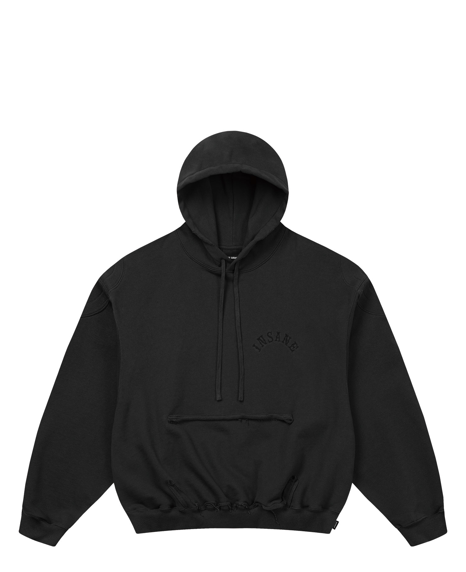 INSANE DISTRESSED HOODIE_BLACK