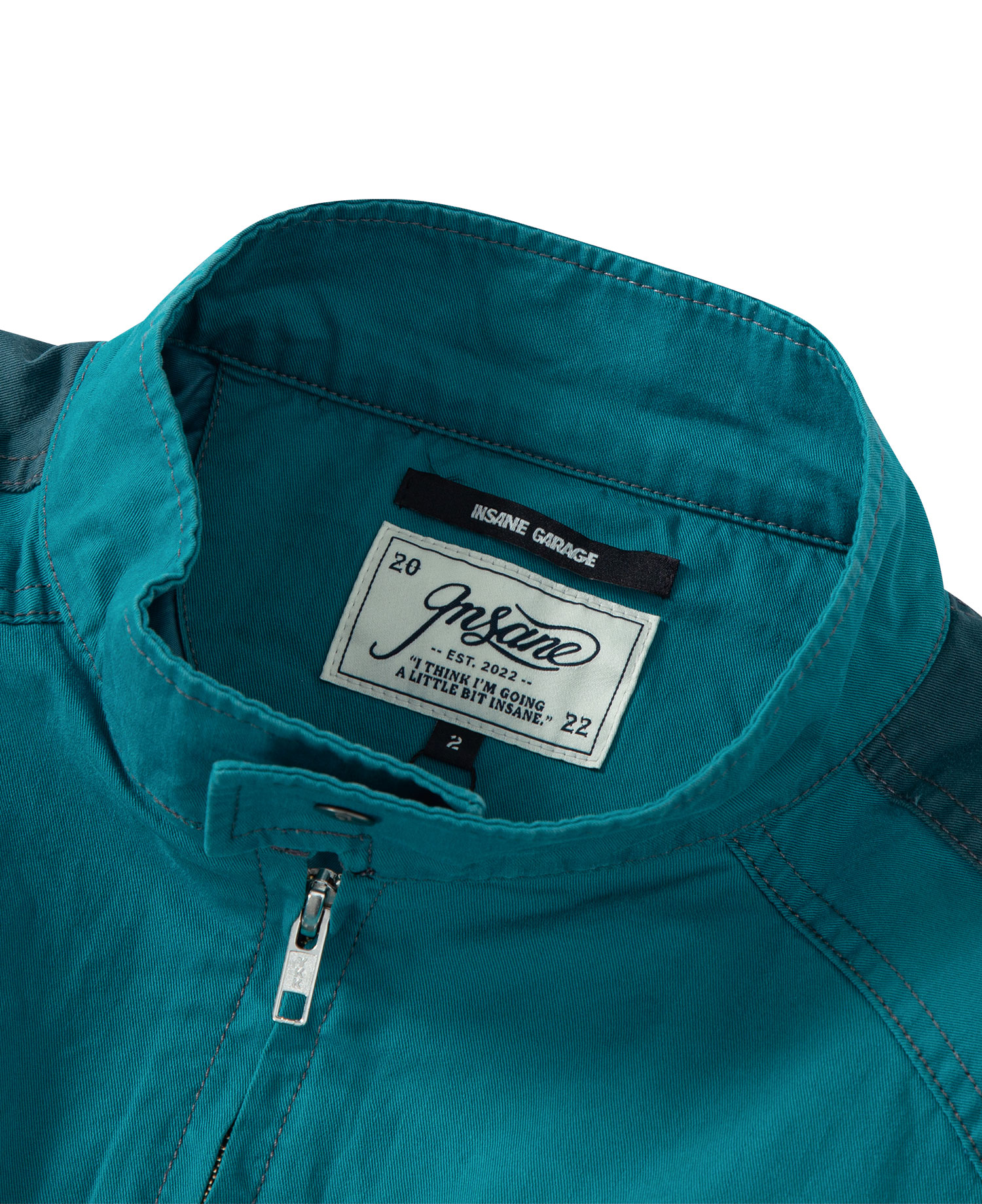 INSANE PADDED SHOULDER HARRINGTON JACKET_TEAL