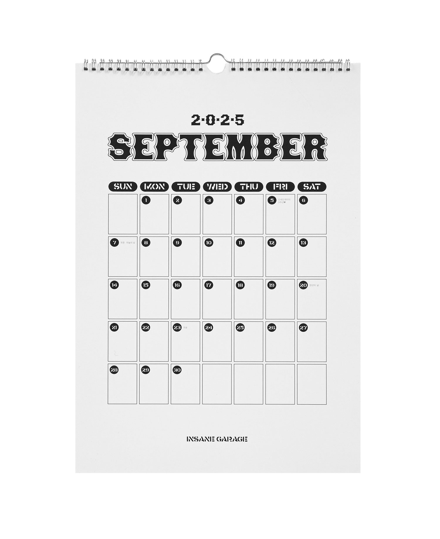 INSANE 2025 WALL CALENDAR_OFF WHITE