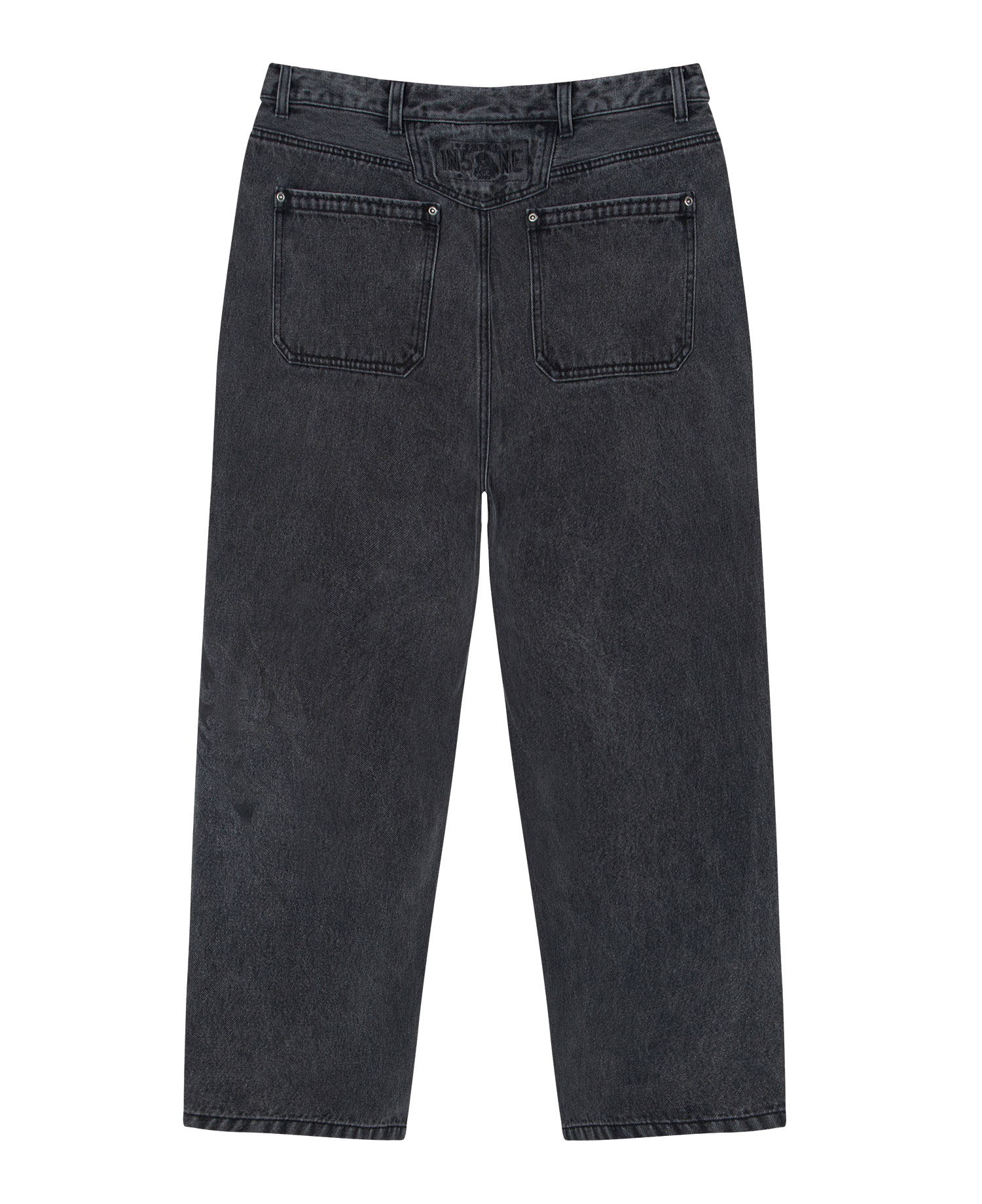 INSANE GRAPHIC EMBROIDERED JEANS_BLACK