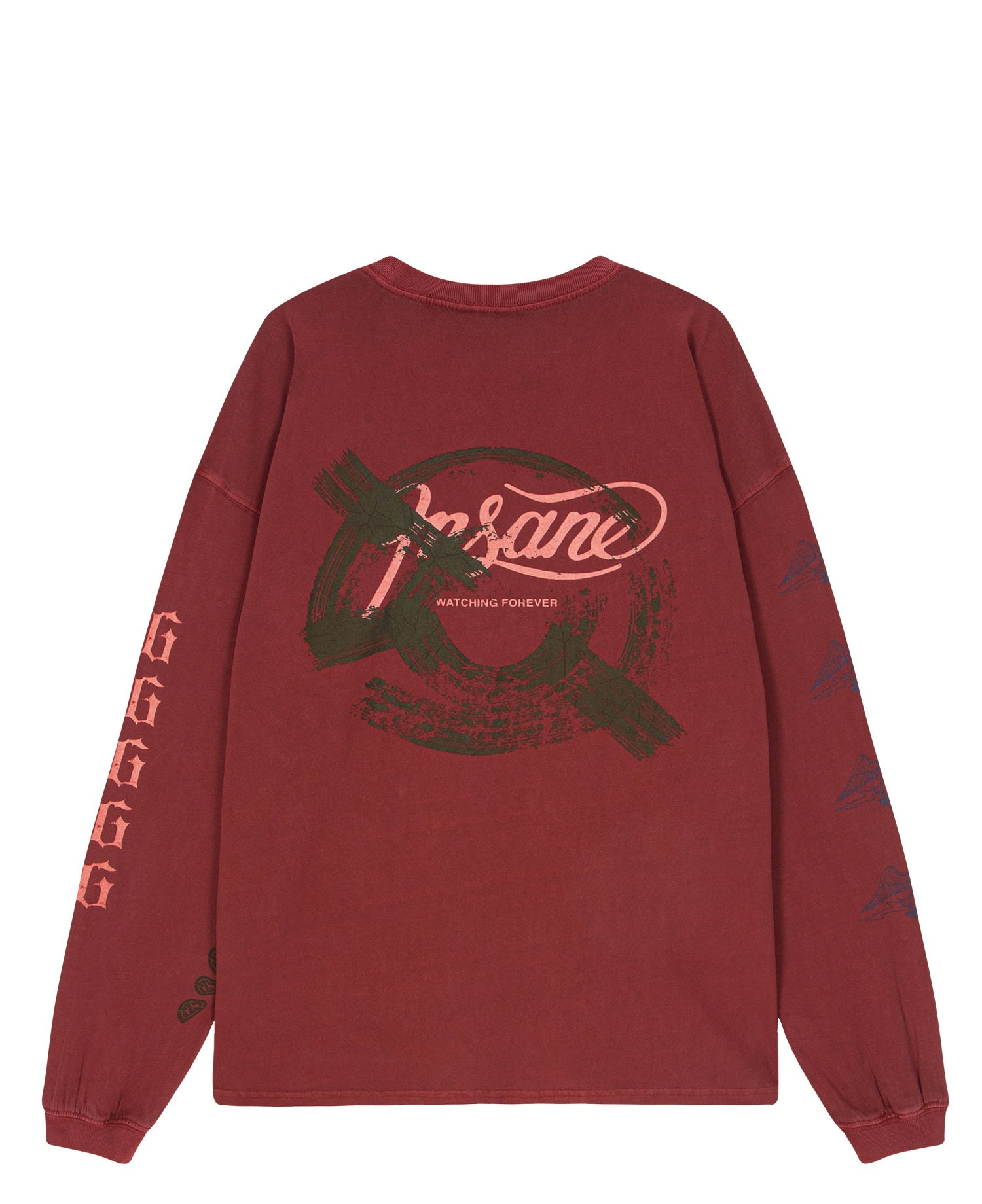 INSANE GRAPHIC POCKET LONG SLV_BURGUNDY