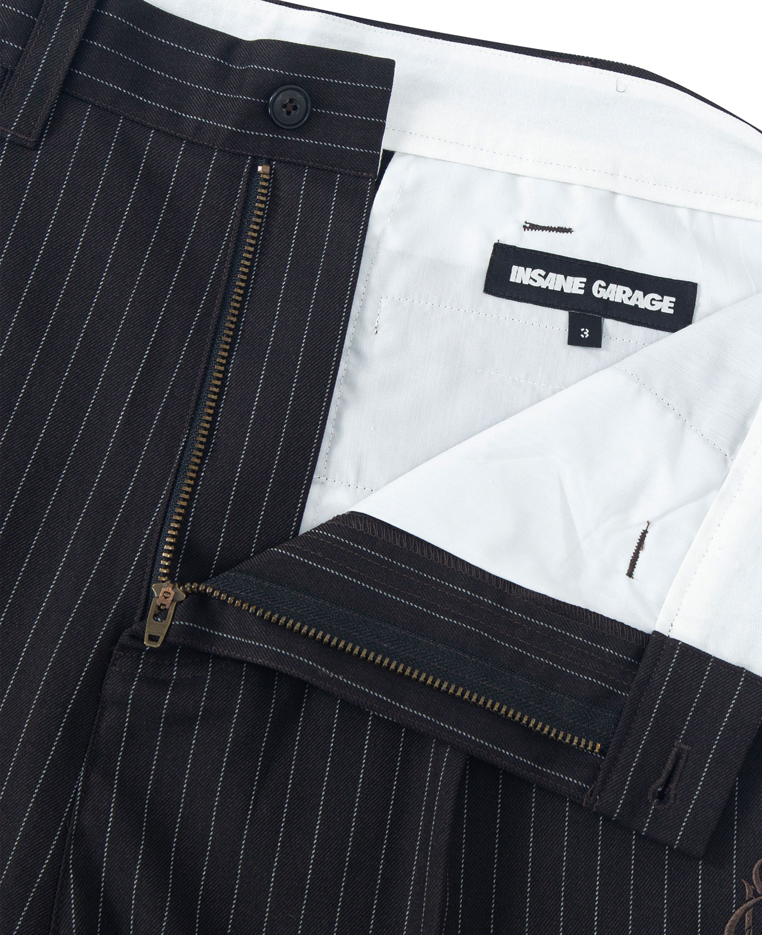 INSANE TAILORED PIN STRIPE SLACKS_BROWN