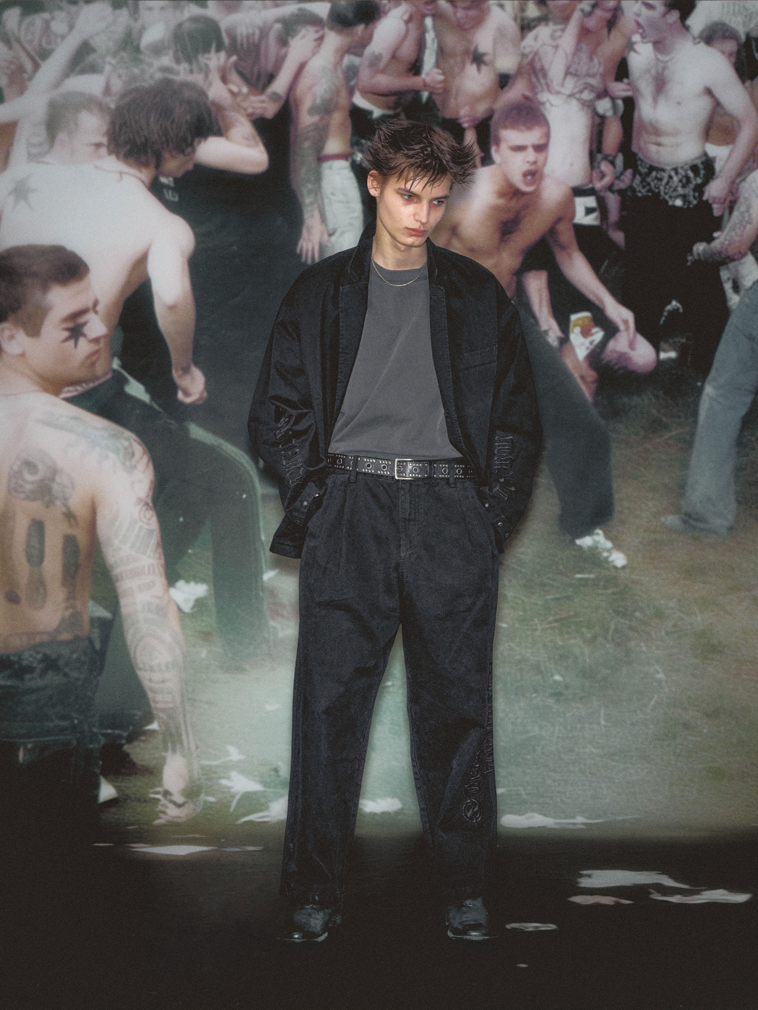 [NOMANUAL] WASHED TWO TUCK PANTS_WASHED BLACK