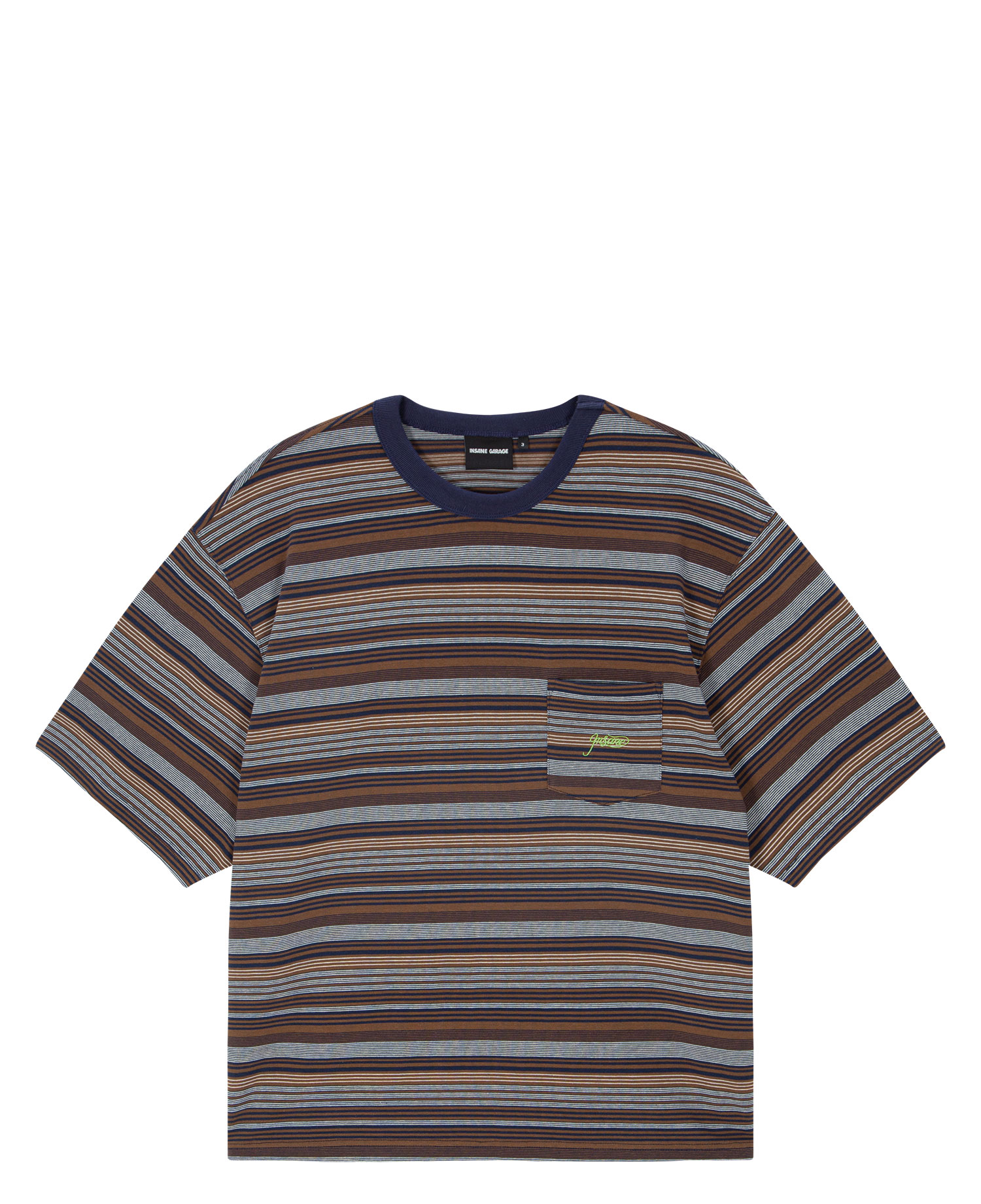 INSANE STRIPE POCKET T-SHIRT_BROWN