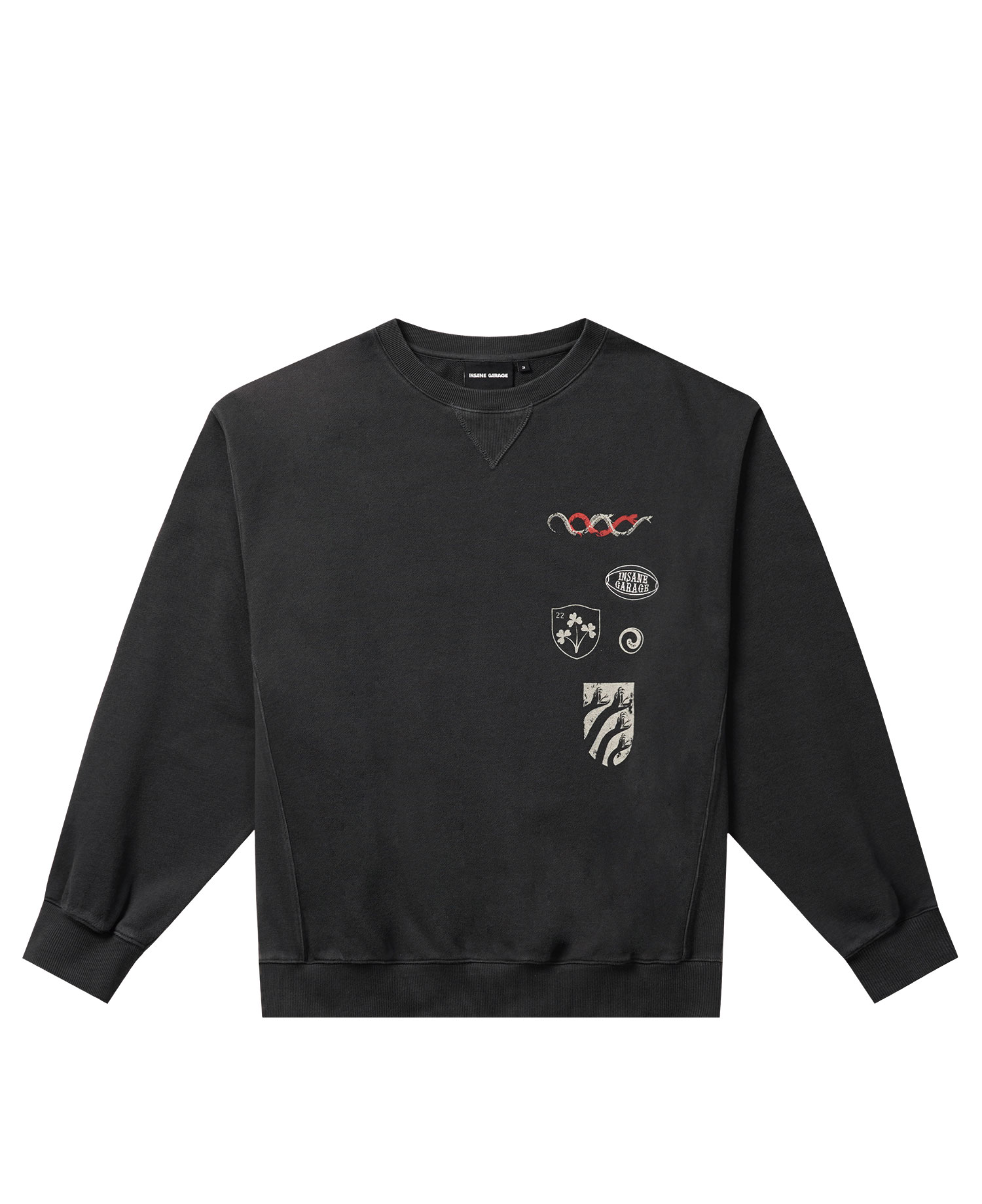 INSANE GRAPHIC SWEAT SHIRT_WASHED BLACK