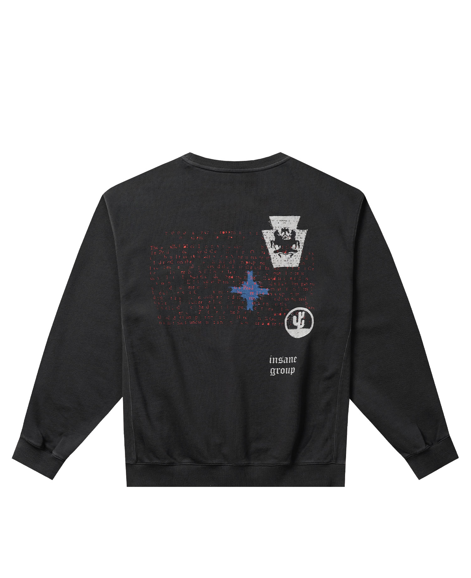 INSANE GRAPHIC SWEAT SHIRT_WASHED BLACK