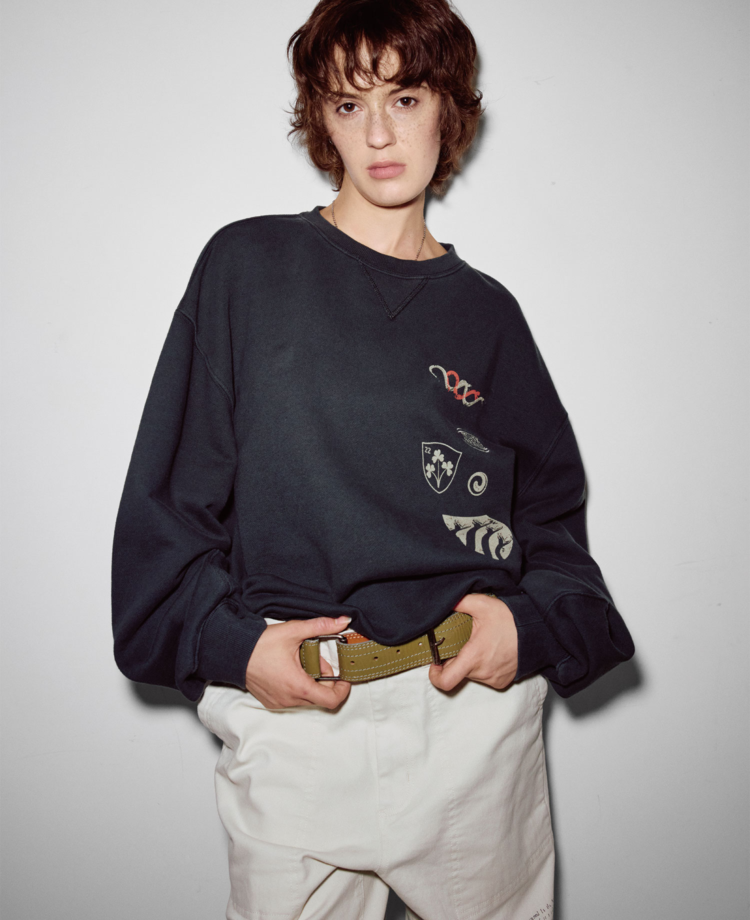 INSANE GRAPHIC SWEAT SHIRT_WASHED BLACK