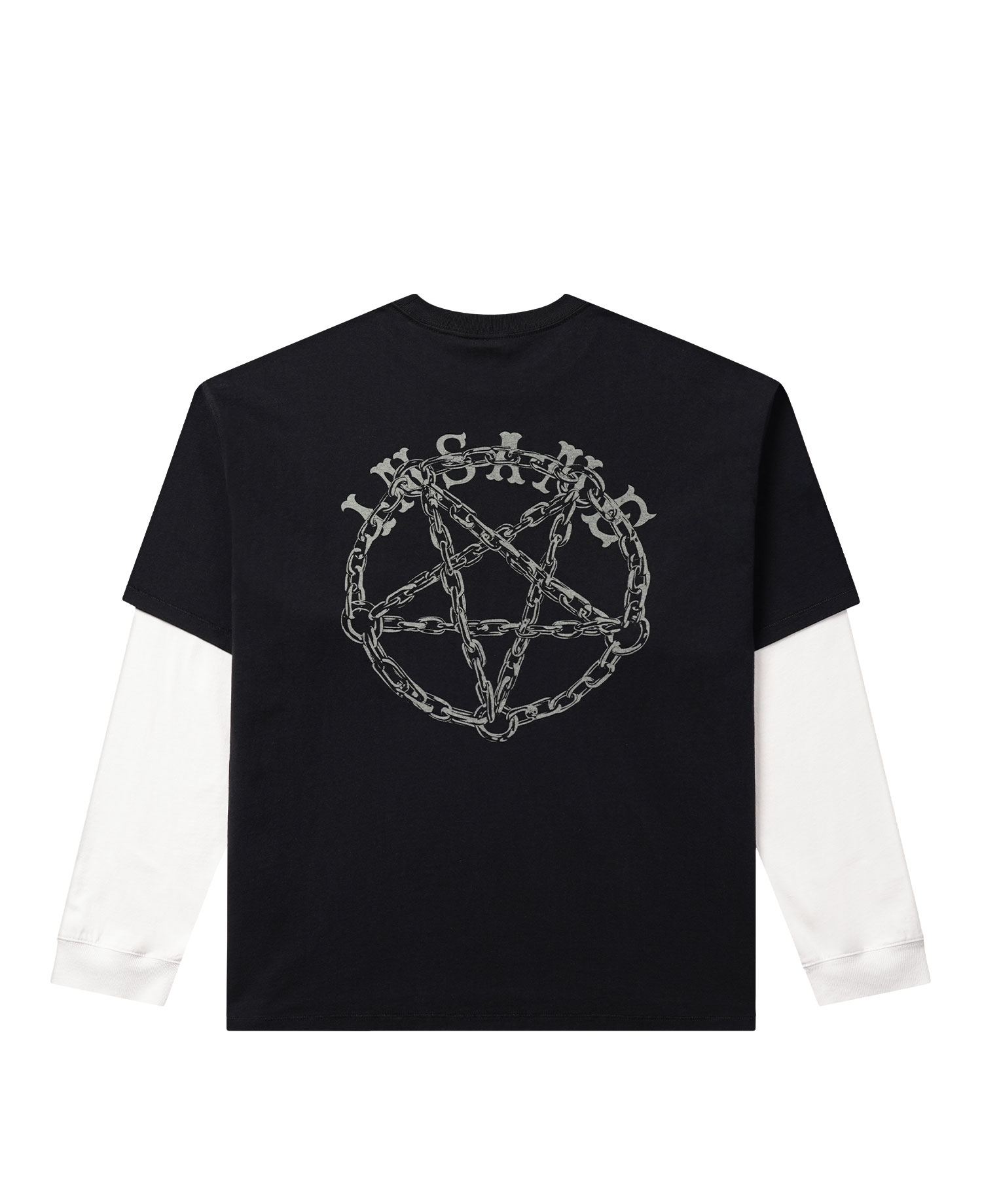 INSANE PENTAGRAM LAYERED LONG SLV_WASHED BLACK
