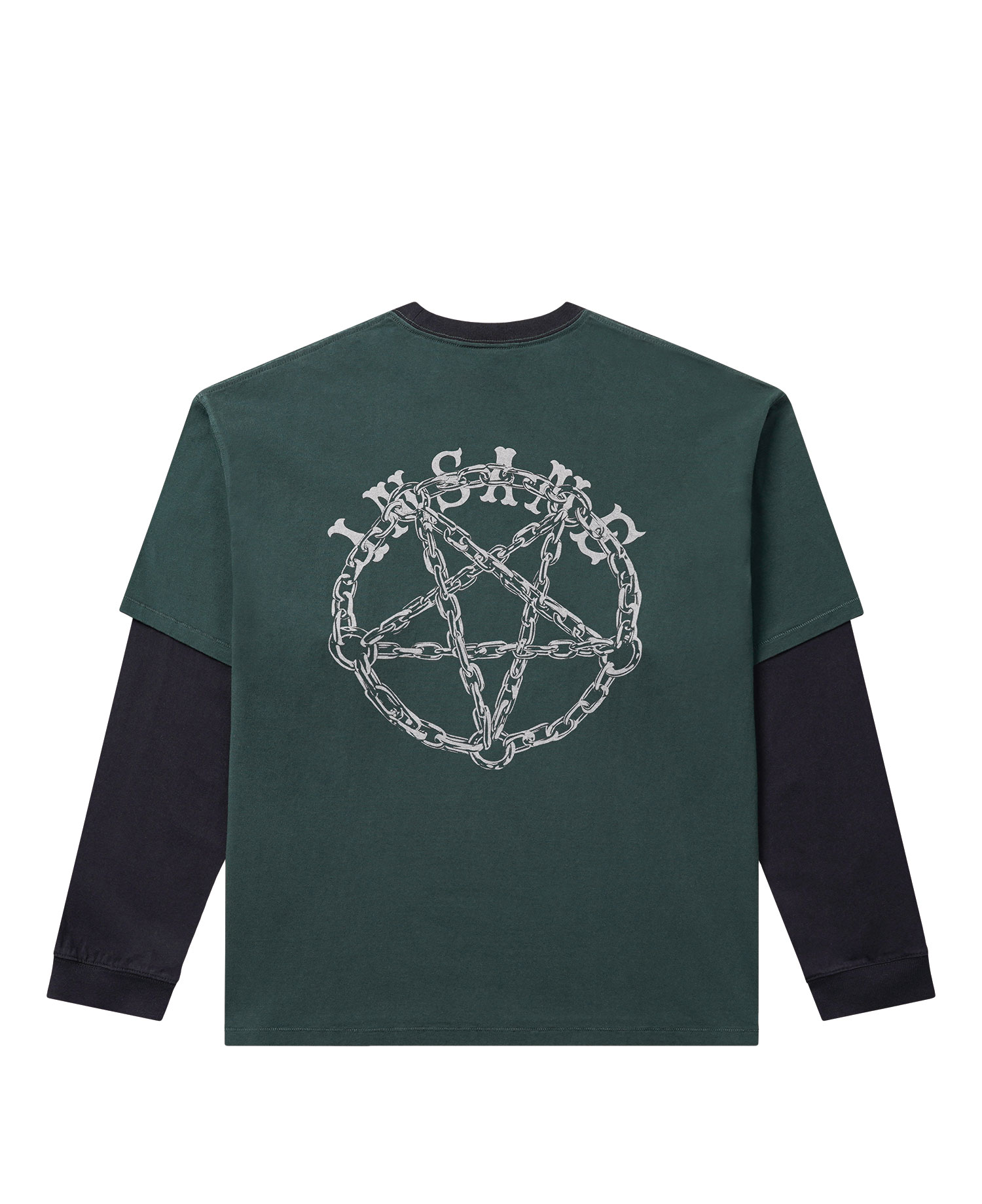 INSANE PENTAGRAM LAYERED LONG SLV_GREEN