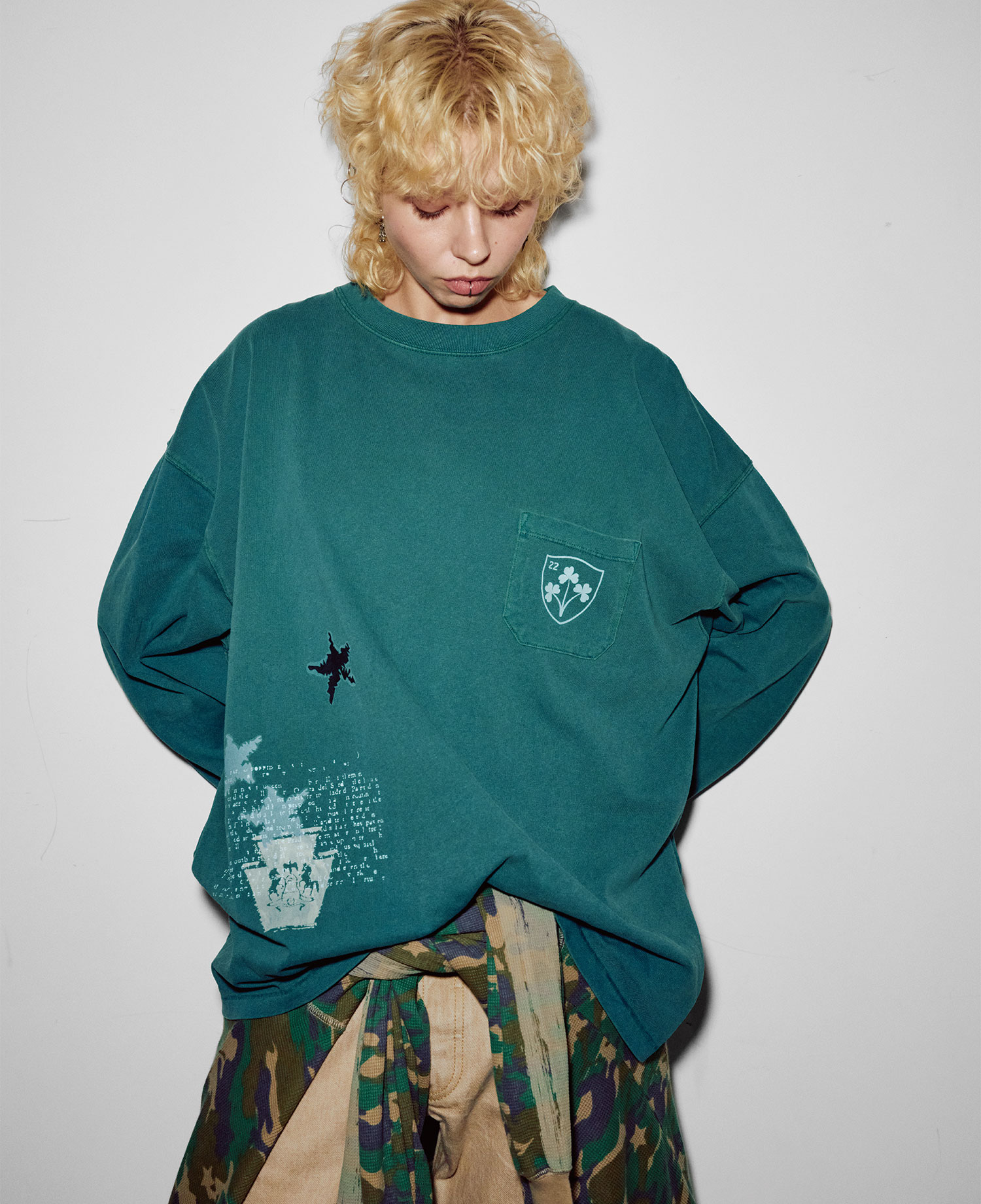INSANE SNAKE GRAPHIC LONG SLV_TEAL