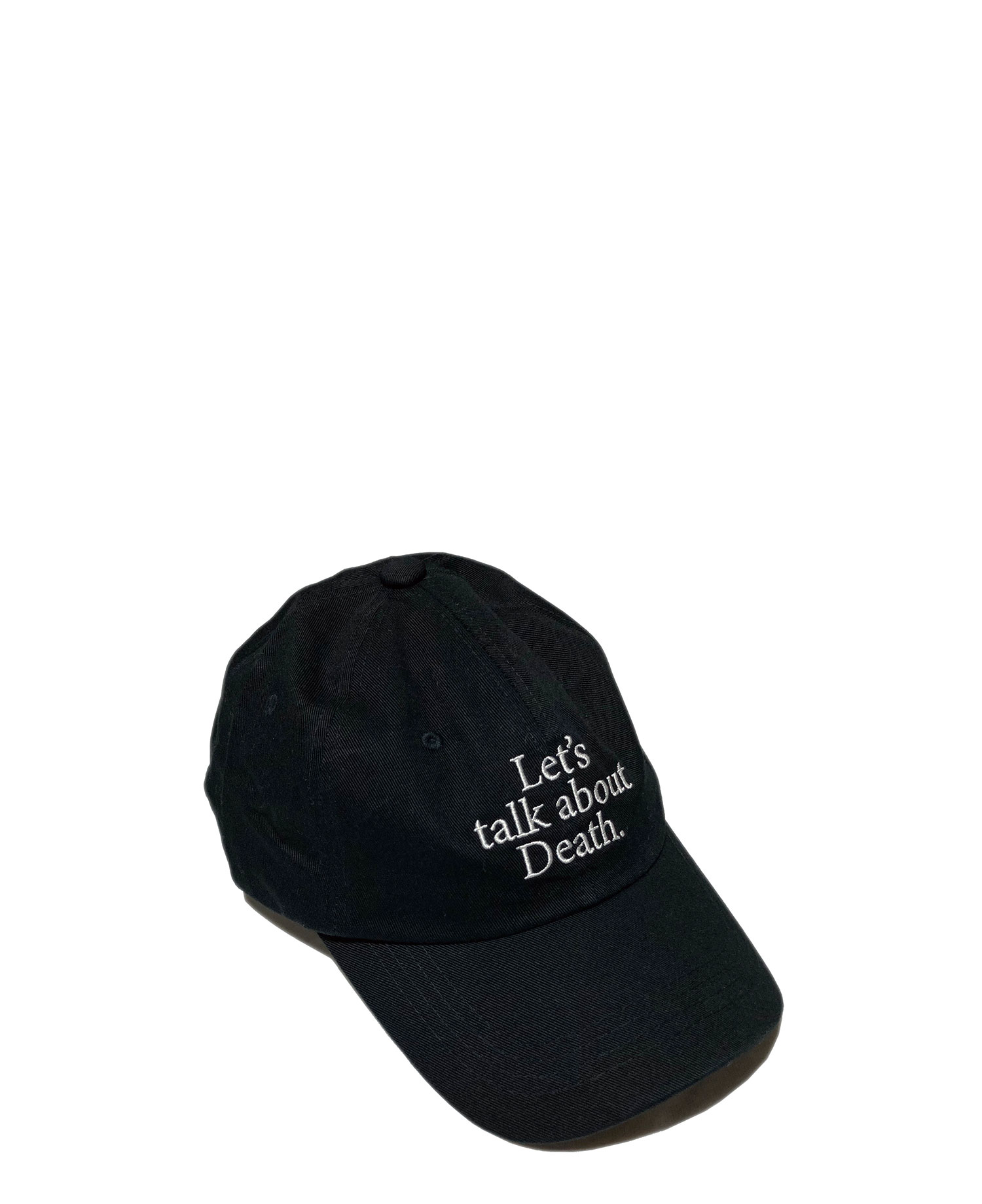 [MEDIUMS] LET'S TALK ABOUT DEATH. BALL CAP - BLACK & WHITE