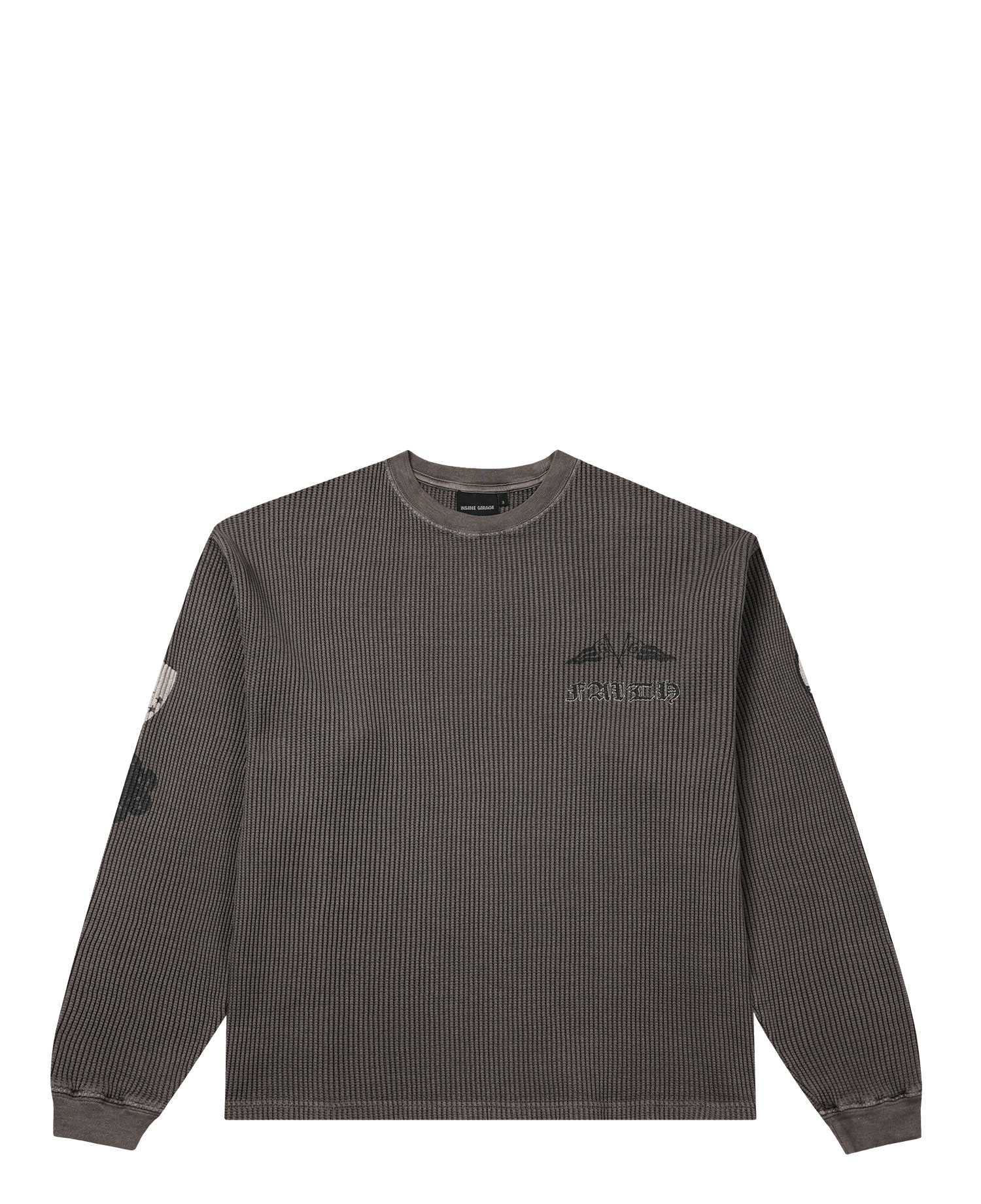 INSANE WAFFLE GRAPHIC LONG SLV_BROWN
