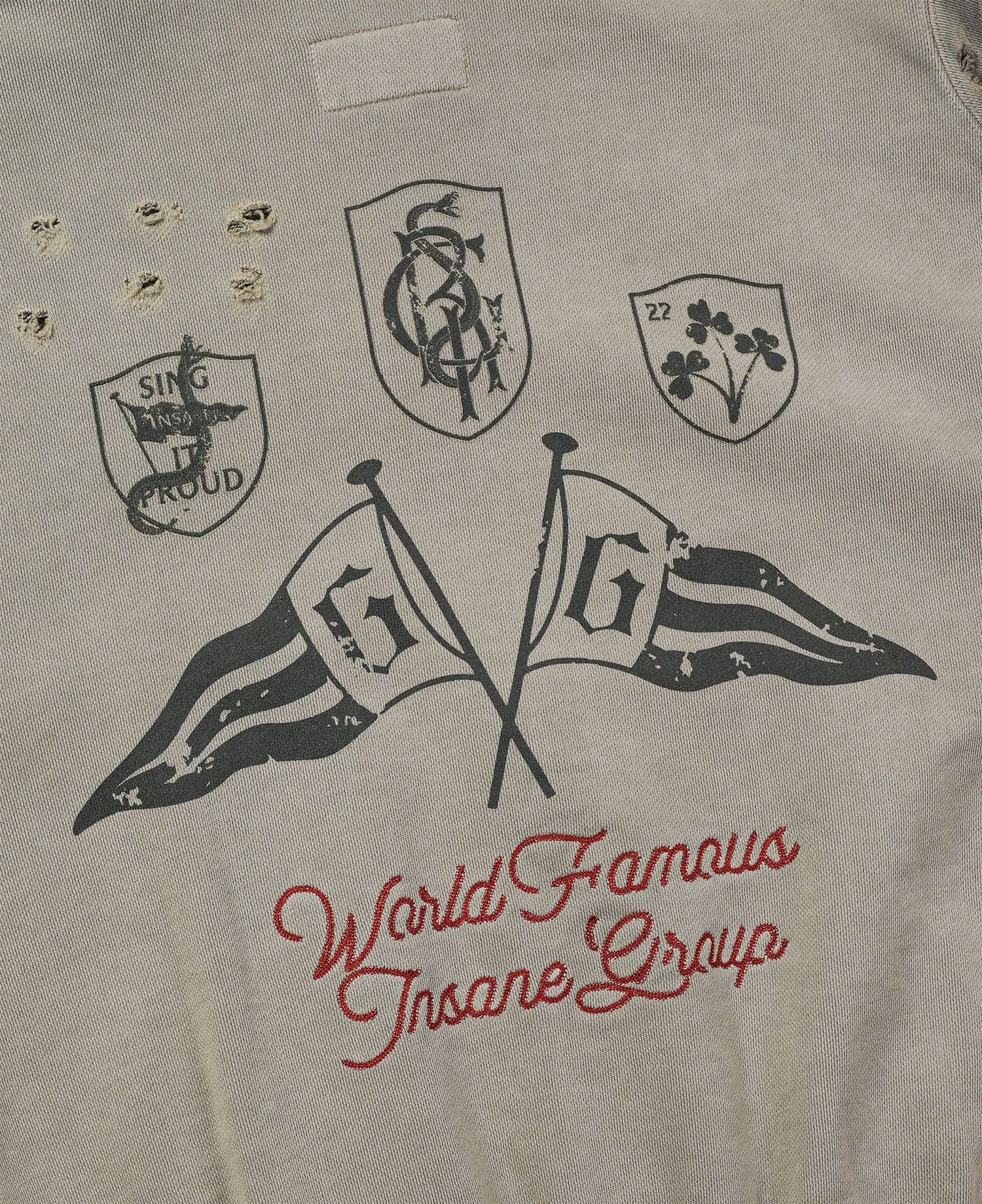 [EMPTY EXCLUSIVE] INSANE SCRATCH WASHED FLAG HOODIE_BEIGE