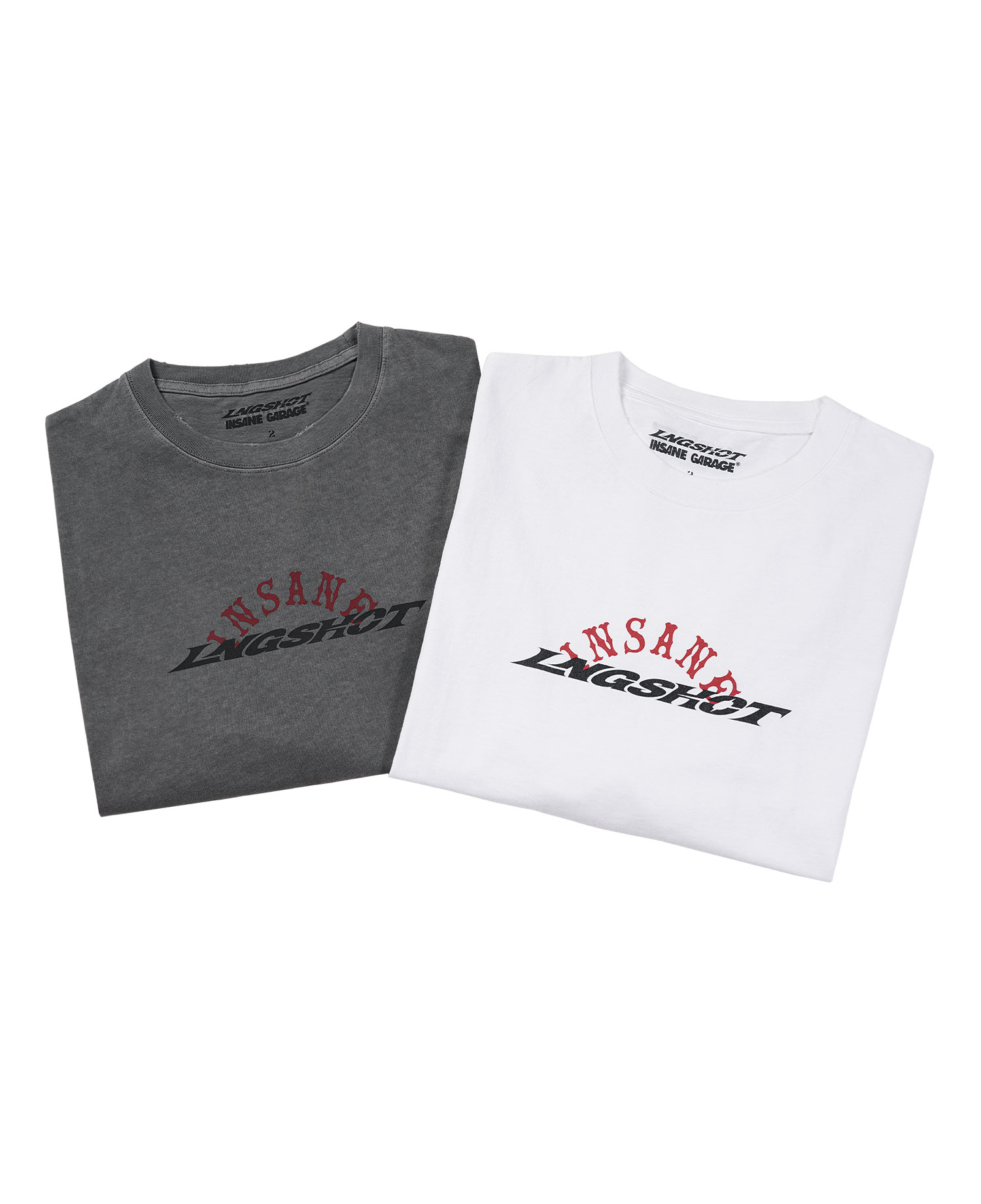 LNGSHOT X INSANE LOGO T-SHIRT_CHARCOAL (SOLD OUT)