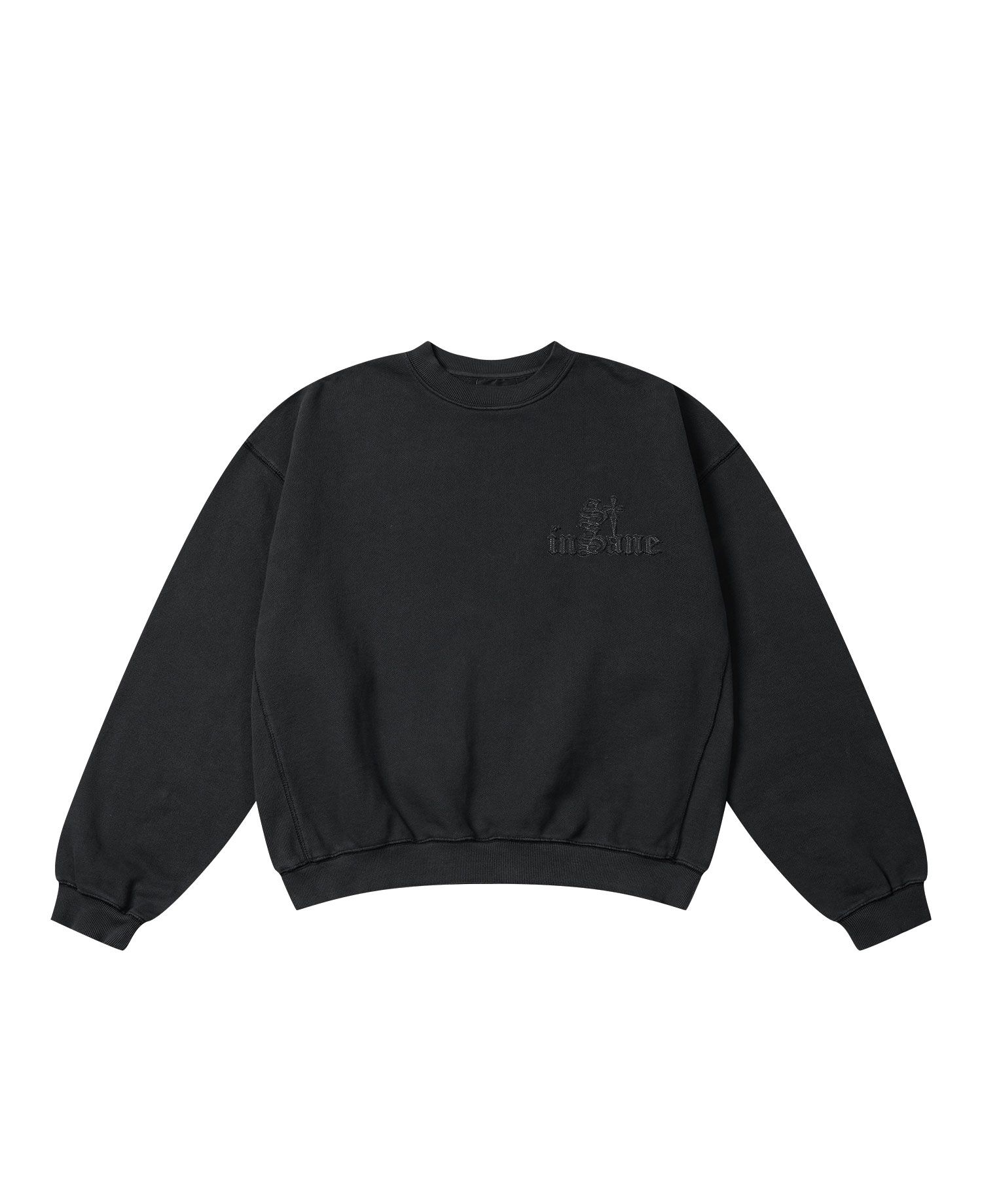 INSANE APPLIQU&Eacute; SWEAT SHIRT_BLACK