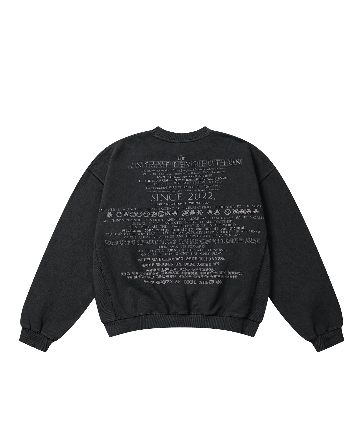 INSANE APPLIQU&Eacute; SWEAT SHIRT_BLACK