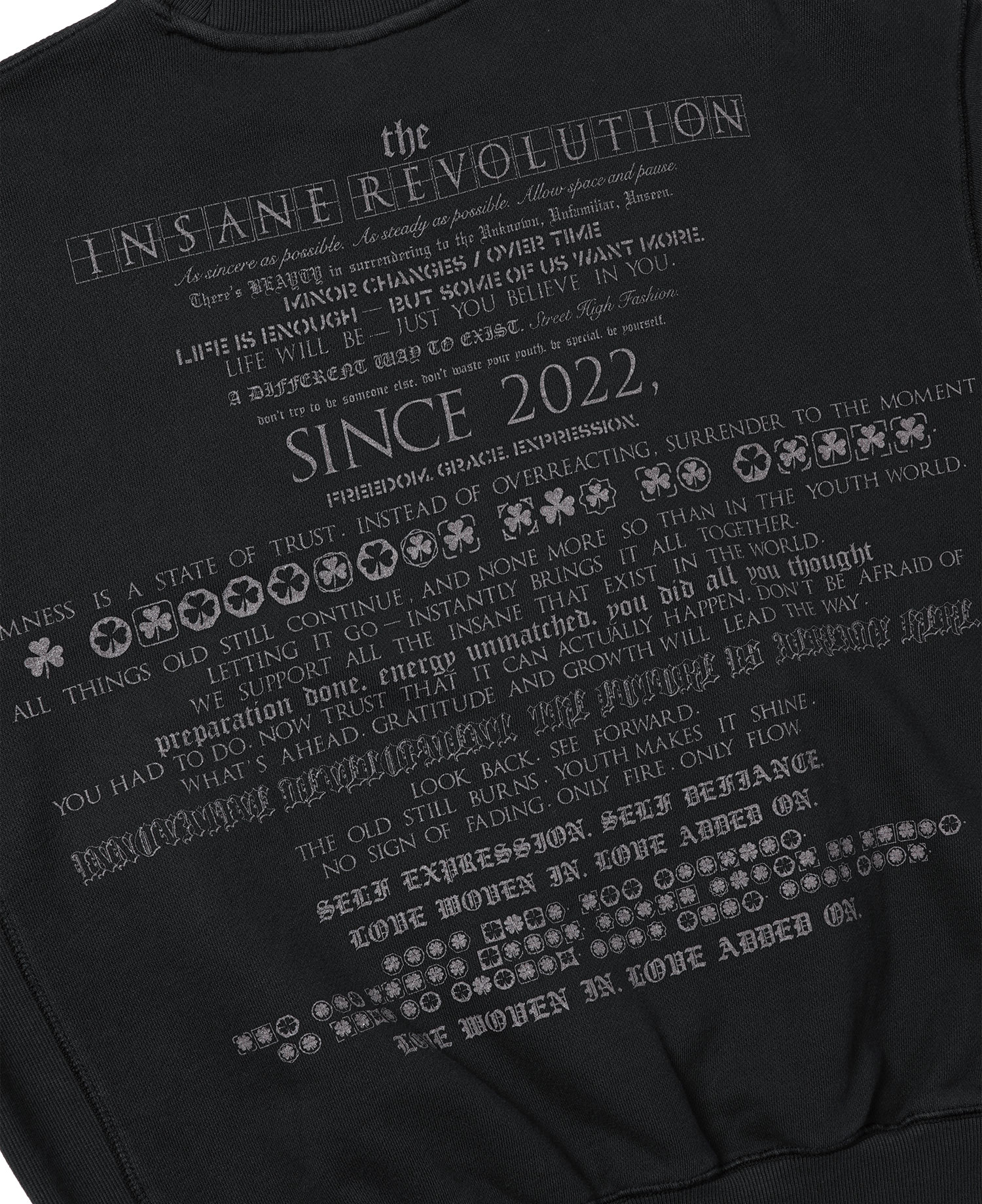 INSANE APPLIQU&Eacute; SWEAT SHIRT_BLACK