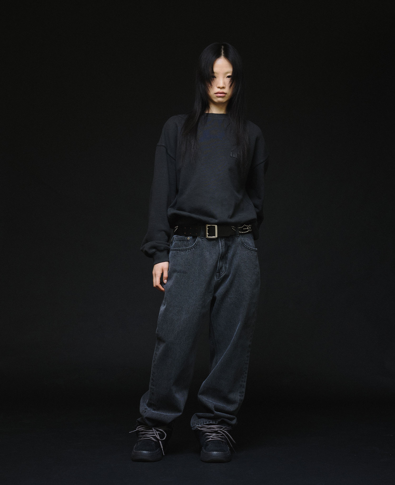 INSANE APPLIQU&Eacute; SWEAT SHIRT_BLACK