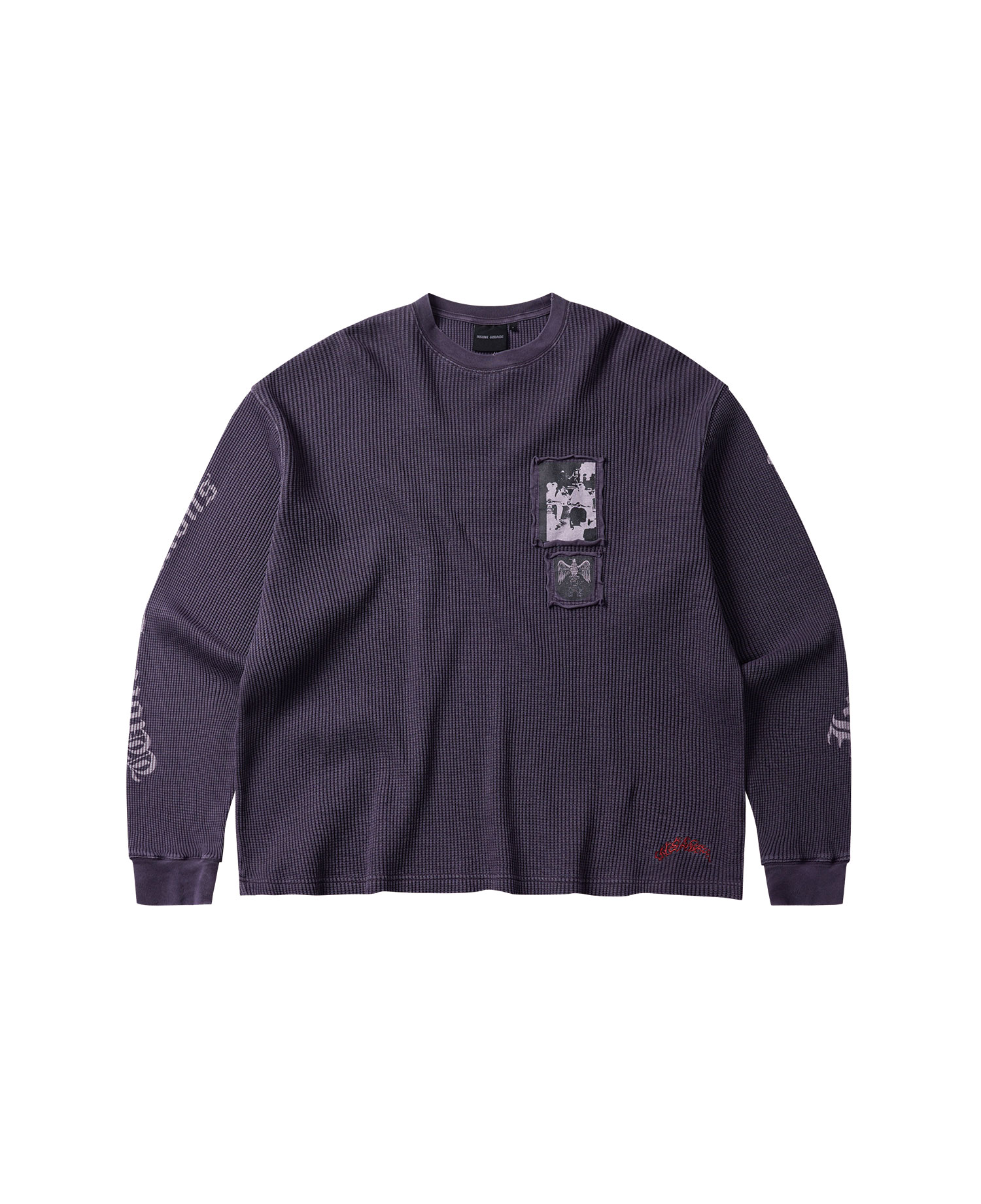 INSANE GRAPHIC PATCH WAFFLE LONG SLV_PURPLE