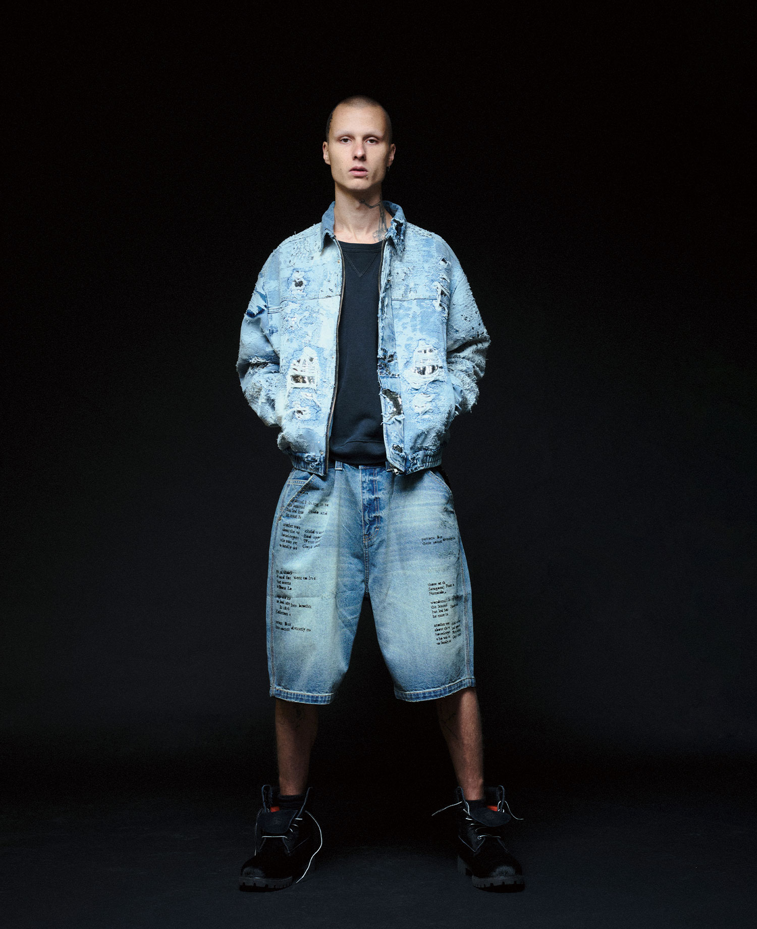 INSANE DENIM HALF PANTS_INDIGO