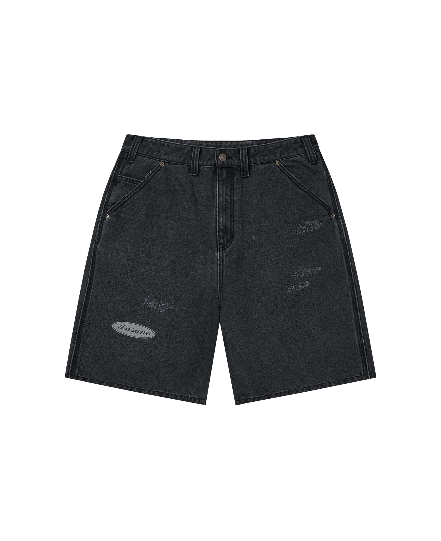 INSANE DENIM HALF PANTS_BLACK