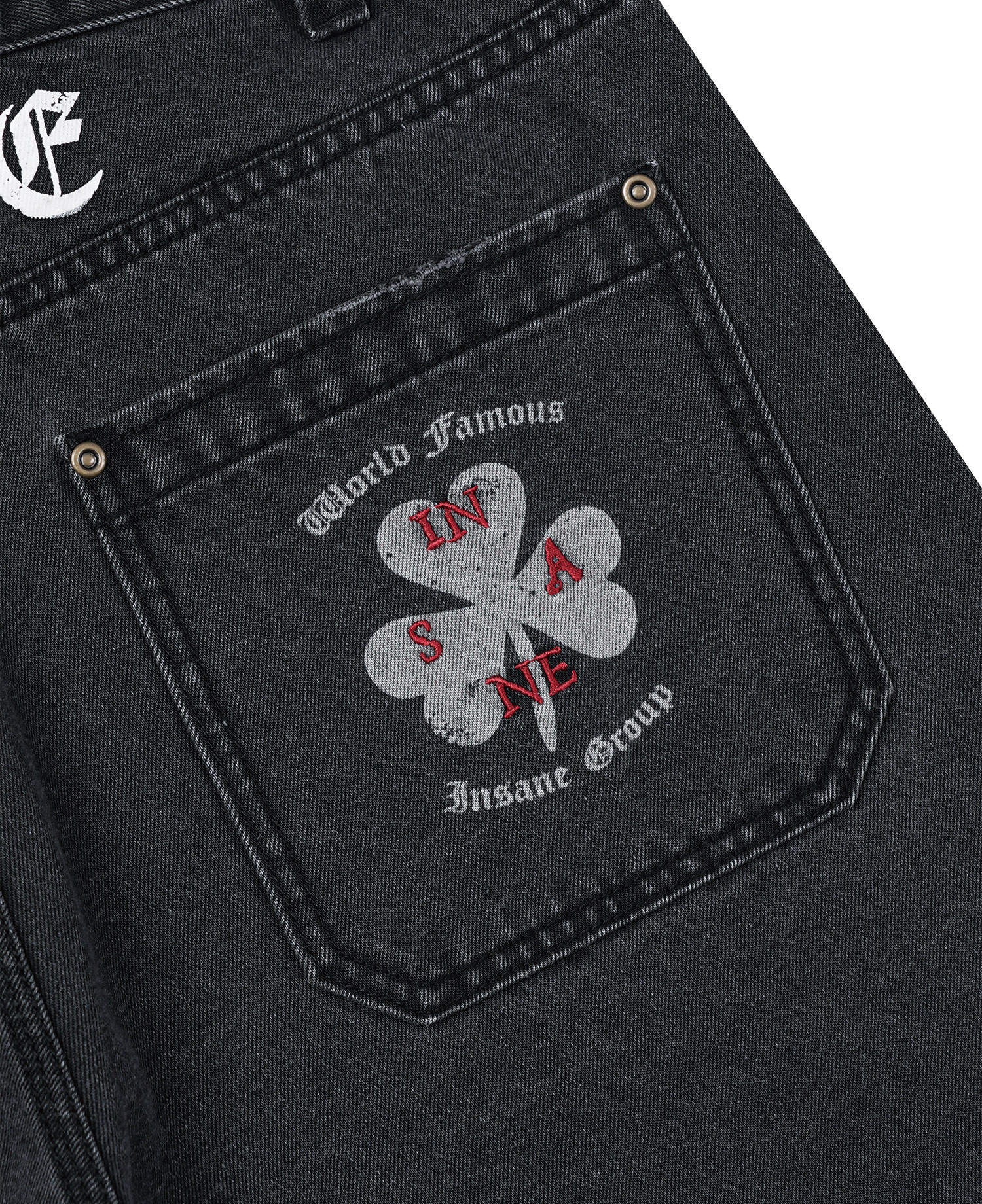 INSANE DENIM HALF PANTS_BLACK