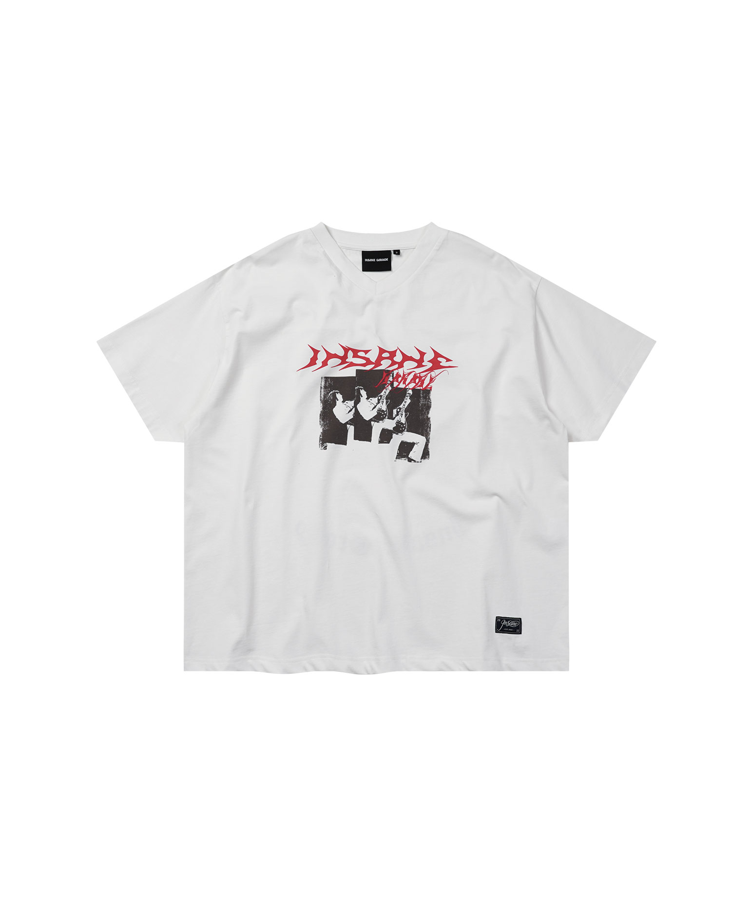 INSANE GRAPHIC V-NECK T-SHIRT_OFF WHITE