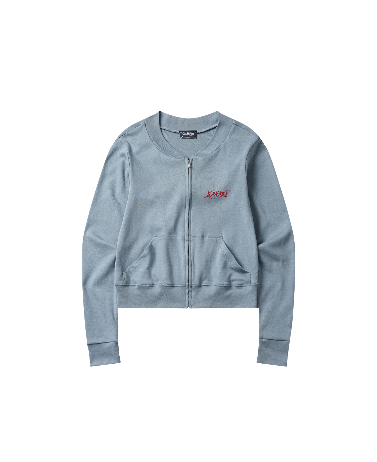 INSANE WOMEN LOGO ZIP-UP JERSEY_LIGHT BLUE