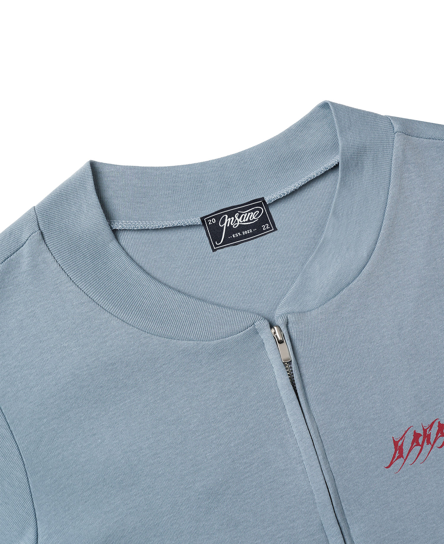 INSANE WOMEN LOGO ZIP-UP JERSEY_LIGHT BLUE