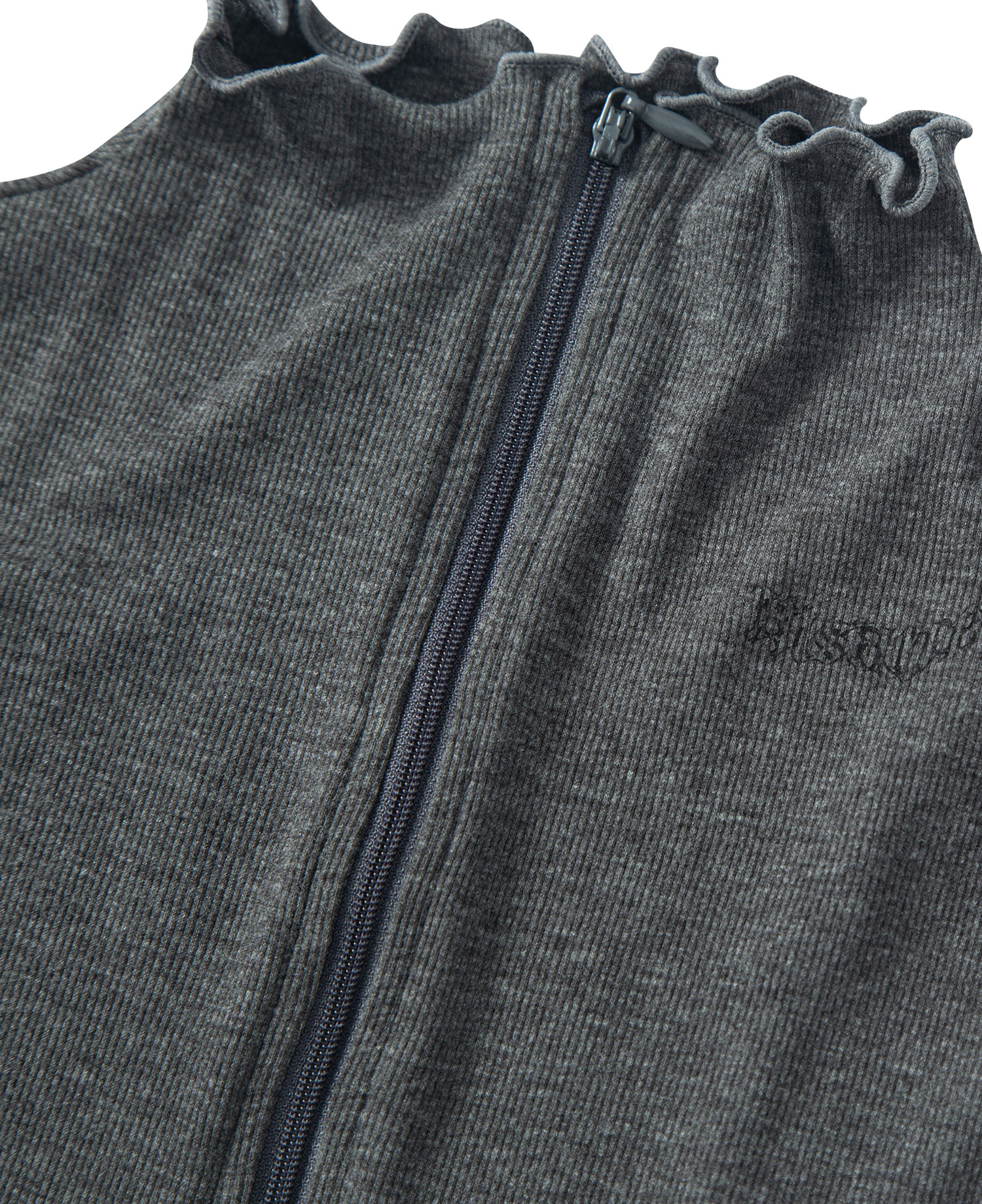 INSANE WOMEN HALF ZIP-UP SLEEVELESS_CHARCOAL