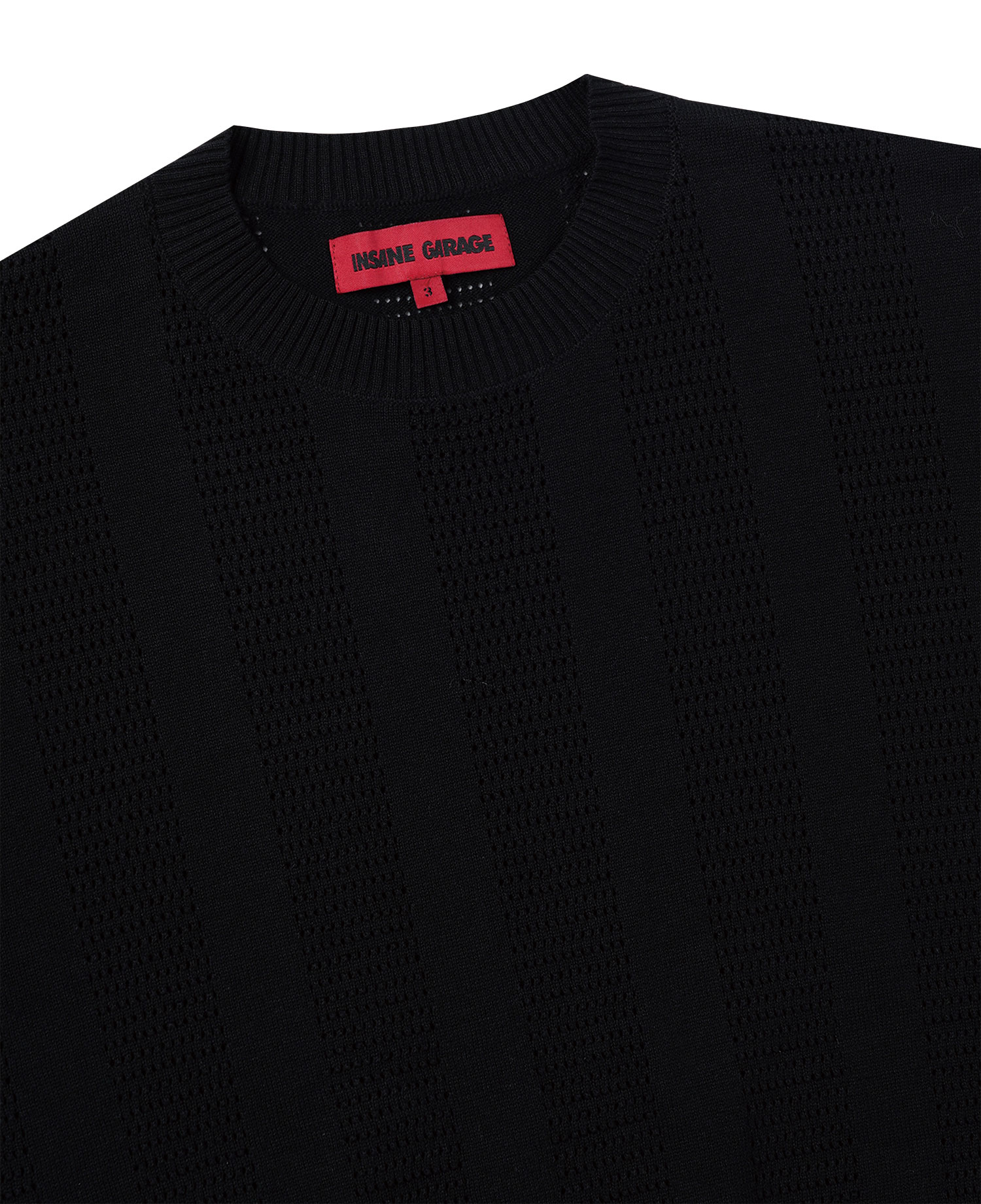 INSANE PUNCHING KNIT SHORT SLEEVE BLACK