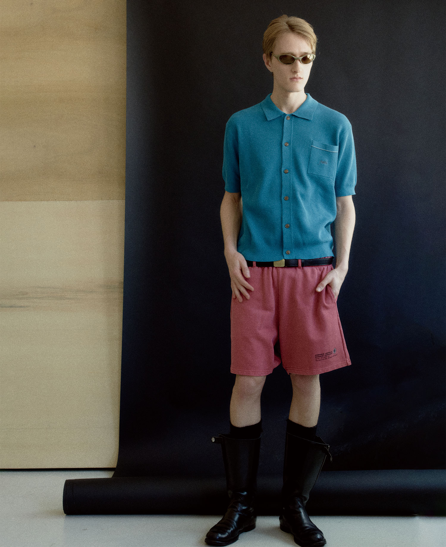 INSANE COLLAR CARDIGAN SHORT SLEEVE TEAL